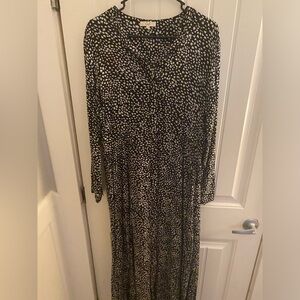 black maxi polka dot dress
